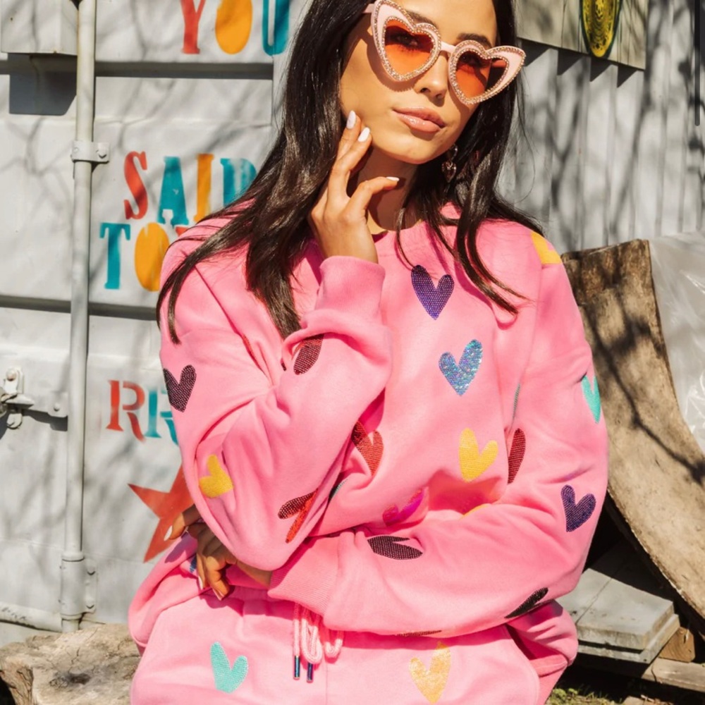 HEART THIS SWEATSHIRT & JOGGERS- Queen of Sparkles